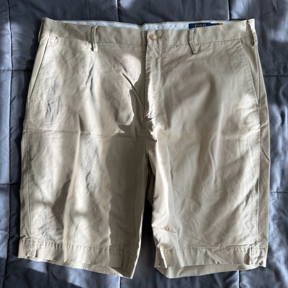 Polo by Ralph Lauren Men's Beige Flat Front Shorts